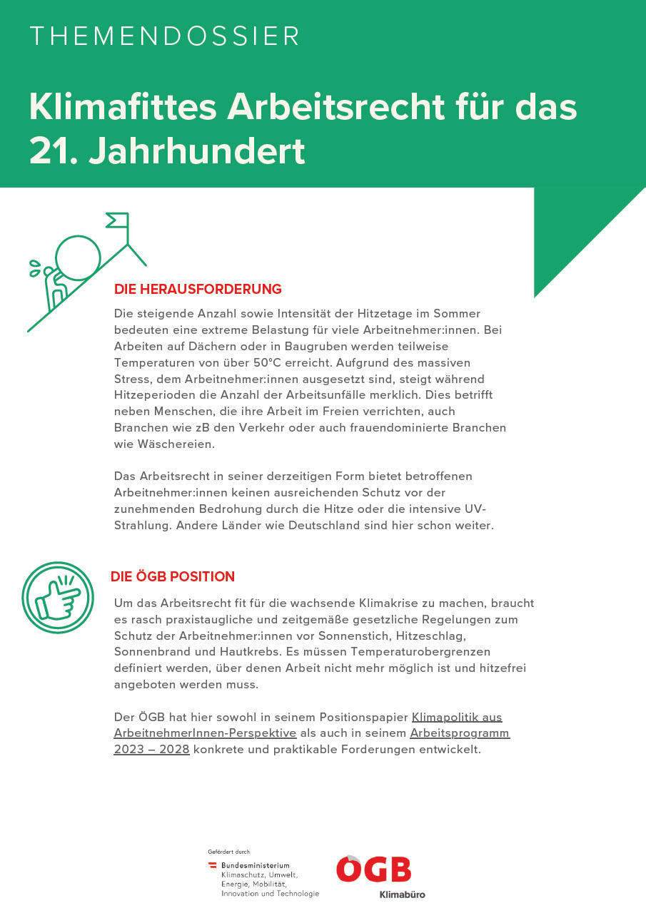 Klimafittes Arbeitsrecht für das 21. Jahrhundert